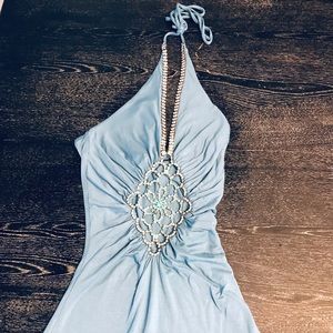 Baby Blue Sky Diamond💎 Studed Halter